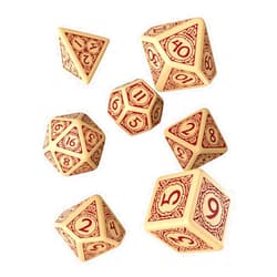 Q Workshop Q-Workshop Viking Beige & Burgundy Dice Set (7)