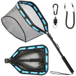GOODCAT Floating Fishing Net for Steelhead, Salmon, Fly, Kayak, Catfish, Bass, Trout Fishing, Rubber Coated Landing Net for Easy Catch & Release, Durable, Compact & Foldable for Easy Transportation