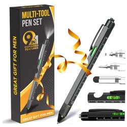 POPSIFY Stocking Stuffers for Adults Men, Gifts for Men 9 in 1 Multitool Pen White Elephant Gifts Christmas Gifts for Men Who Have Everything, Dad Gifts Cool Gadgets for Men Boyfriend Husband, Tools for Men