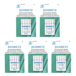 SCHMETZ Microtex Sharp Sewing Machine Needles - Quilting & Topstitching Supplies, Size 80/12, 5-Needle Card, Pack of 5