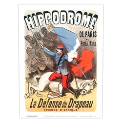 Pacifica Island Art The Hippodrome Theatre of Paris - Defense of the Flag (Africa Episode) - Vintage Theater Poster by Jules Chéret c.1900 - Master Art Print (Unframed) 9in x 12in