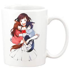 Functon+ Happy Wolf Children Characters AME, Yuki and Hana Design Ceramic Mug White