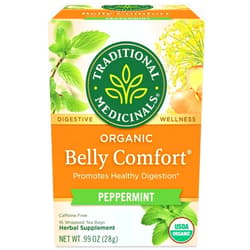 Traditional Medicinals Organic Belly Comfort Peppermint Herbal Tea, Promotes Healthy Digestion, (Pack of 1) - 16 Tea Bags