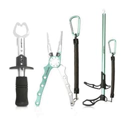 HAUSHOF Fishing Tool Kit, Aluminum Fishing Pliers, Stainless Steel Fish Lip Gripper, Fish Hook Remover with Safety Coiled Lanyard and Sheath, Gifts for Men Women