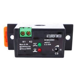 EVTSCAN Latest AC Current Sensing Switch Flameproof Adjustable 0.2~30A IP30 Self-Powered Sensing Switch (Normally Open)