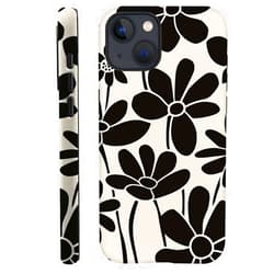 TnXee Case Compatible with iPhone 13,Black and White Retro Floral Artwork Phone Case for iPhone 13,Cases for Girls and Boys,Fall Prevention Hybrid 2-Layer Hard Shell Phone Case