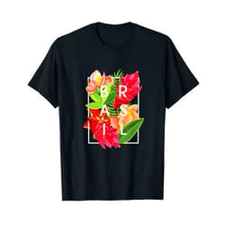 Family Heritage Gifts Flowers of Brazil Word Art - Brazilian Pride T-Shirt