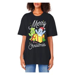 Care Bears Christmas Wishes & Good Luck Bear Merry Christmas Adult Oversized Vintage T-Shirt