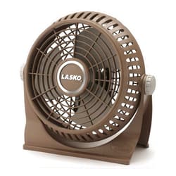 Lasko 505 Small Desk Fan with10-Inch Pivoting Head, Portable Electric Plug-In Table Fan Creates a Quiet Personal Cooling Breeze, Ideal for Travel, Bedroom, Dorm, and Office – Bronze