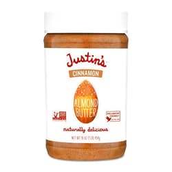 Justin's Cinnamon Almond Butter, No Stir, Gluten-free, Non-GMO, Responsibly Sourced, 16 Ounce Jar (6 Pack)