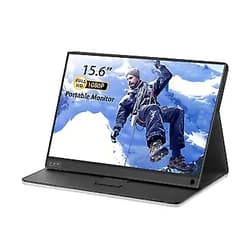 PONKLOIE Portable Monitor 2021 Newest 15.6” USB C FHD 1080P with HDMI IPS HDR Screen Computer Display Built-in Dual Speakers for Laptop PC Phone PS3/4 Xbox Included Waterproof Cover & Screen Protector