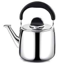 M-MAX Tea Kettle - 4QT Whistling Tea Pots for Stove Top - Food Grade Stainless Steel Teapot - Classic Stovetop Kettle with Universal Base, Cool Grip Bakelite Handle