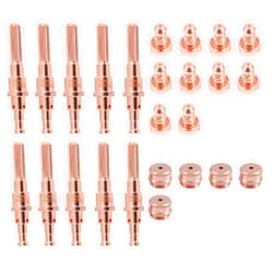 Lewan10Pcs 9-8215 Electrode & 10 Pcs 9-8207 Nozzle Tips & 5Pcs 9-8245 Shield Cap 40A fit Thermal Dynamics SL60/SL100 Plasma Cutting Torch Consumables