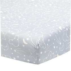 Lambs & Ivy Disney Baby Mickey Mouse Gray/Yellow Celestial Fitted Crib Sheet by Lambs & Ivy