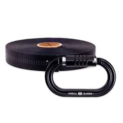Rock-N-Rescue Heavyweight Nylon Tubular Webbing Black 25 ft Bundle w/Raider Quik-Lok NFPA Carabiner