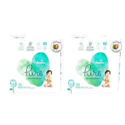 Pampers Diapers Size 3, 26 Count - Pampers Pure Protection Disposable Baby Diapers, Hypoallergenic and Unscented Protection, Jumbo Pack (Packaging & Prints May Vary) (Pack of 2) 26 Count (Pack of 2)