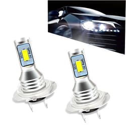 Sumjig 2 PCS H7 Car LED Decoding Fog Light, 3570 2SMD 80W Two-pin High-definition Lens Alloy Shell Brake Light, Multifunctional Lighting Accessories, Compatible with Most Cars, Motorcycles (White)