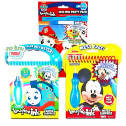 Bendon Water Painting Books Set for Toddlers Kids Ages 3-5 ~ 3 Pack No Mess Paint with Water Books with Water Surprise Brushes Thomas the Train, Mickey Mouse, Paw Patrol