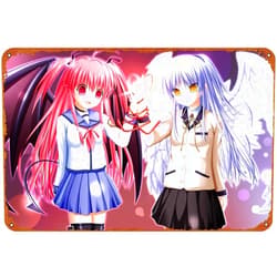 IEITB Yui Angel Beats! Kanade Tachibana Metal Tin Sign Vintage Wall Art Decoration Living Room Bathroom Kitchen Movie Poster Decor 8 * 12 Inches