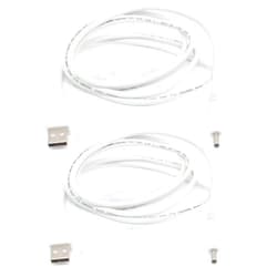 ELNONE 2PCS USB to 5V DC Power Cable White,4FT/1.2M USB to 3.5 x 1.35mm Plug Barrel Jack 5V DC Power Supply Cord Cable,20AWG USB DC 5V Charging Cable Adapter for Fans,Cartoon Watches,Speakers