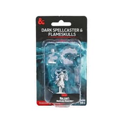 WizKids D&D Nolzur's Marvelous Miniatures: Dark Spellcaster & Flameskulls | WizKids Unpainted Dungeons and Dragons Miniatures