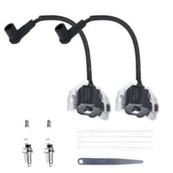 DKIIGAME 21171-0743 Ignition Coil and Spark Plug Kit for Kawasaki FR651V FR691V FX751V FX801V FX850V FR600V, Compatible with John Deere Engine