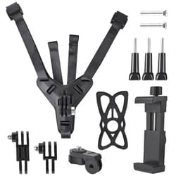 OctinPris Motorcycle Helmet Chin Strap Mount Supplies Assembly Kit Compatible with All Gopro Heros, SJCAM, GeekPro, 4K, Xiaomi Yi, Insta360 and Also Brackets for Mobile Phones
