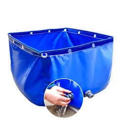 LJIANW-Tarp Tarp LJIANW Foldable Fish Pond Waterproof Tarpaulin Thicken 0.5mm Water Tank, with Drain, Easy to Install, Size Customized (Color : Blue, Size : 2X6X0.5M)