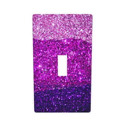 WOFOLE Purple Sparkle Light Switch Cover Wall Plate, Bling Single Toggle Light Switch Covers, 1 Gang Switch Plate Covers Wall Plates Decorative for Kitchen Bedroom Living Room 4.5