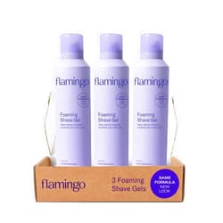 FLAMINGO Women's Foaming Shaving Gel with Aloe Vera, 6.7oz - 3ct