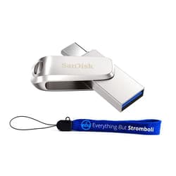 Everything But Stromboli SanDisk 256GB Ultra Dual Drive Luxe USB 3.1 Type-C Flash Drive for Acer Convertible 2-in-1 Laptops Chromebook Spin 713, Aspire 1 (SDDDC4-256G-G46) Gen1 Bundle with (1) Everything But Stromboli Lanyard