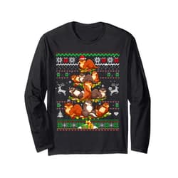 Otter Christmas Tree Lights Ornament Otters Pajama Otter Christmas Tree Lights Ugly Sweater Otters Ornaments Long Sleeve T-Shirt