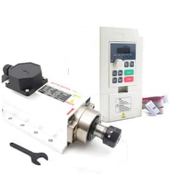 RATTMMOTOR CNC Spindle Motor Kit 220V, 2.2KW Air Cooled Spindle Motor Square Spindle Motor ER20+2.2KW VFD Inverter 220V Variable Frequency Drive Single to 3 Phase Converter for CNC Router Machine