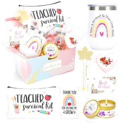 NaiCeay Teacher Gifts for Women,Teacher Appreciation Gifts,Teacher Christmas Gifts,Unique Teacher Birthday Gifts,Back to School Gift for Teacher,Thank You Gifts,12 oz Teacher Tumbler Gift Basket