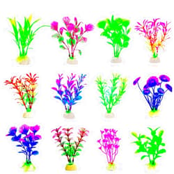CousDUoBe 12 Pack Artificial Aquarium Plants, Fish Tank Decorations Home Décor（4.5 to 5 inches Tall）