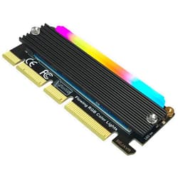 Bejavr M.2 PCIe NVMe Adapter SSD Expansion Card with RGB Light Bar and Aluminum Heatsink Solution, Supports PCI-Express 3.0 4.0 and X4 X8 X16 Slots.