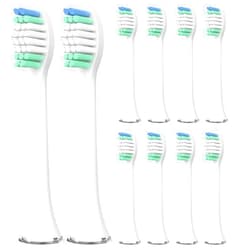 Harobey Replacement Toothbrush Heads for AquaSonic Black Series, Vibe Series, Black Series Pro,and for Duo Pro Electric Toothbrush White, Pack of 10
