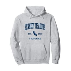 Kennedy Meadows CA Retro T-Shirts & Gifts Kennedy Meadows California CA Vintage Athletic Navy Sports D Pullover Hoodie