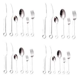 Satranc Tahmini Cutlery Set Stainless Steel Wrench Handle Flatware Set for 4, Food-Grade Serving Cutlery Set Tableware Eating Utensils Knives Forks Spoons Set Gift