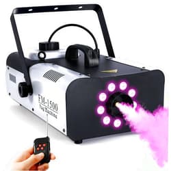 TCFUNDY Fog Machine with Lights, 1500W Smoke Machine RGB 9 LED Lights for DJ Halloween Wedding Party Stage with Remote Control…