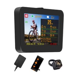 VSYSTO Bicycle Rear View Camera, 4.3'' HD Display Screen Infrared Night Vision Bike Mirror Camera Waterproof DVR for Bicycle Handlebar, GPS, Wired Controller, Temperature and Calories Display (C4.3)