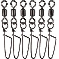 Faveten Fishing Swivels with Snap, Bass Fishing Gear, High Strength Stainless Steel Fast Change Fishing Line Leader Bass Lures Hooks Weights 50 Pcs (Test 70-150 Pound)