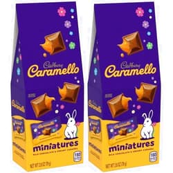Taboom Pack of 2 Cadbury Caramello Miniatures Milk Chocolate Caramel Easter Candy, Gift Bag 2.8 oz