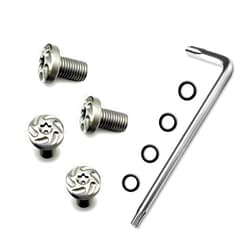 BESTWEST 1911 Grip Screws, 4 O Rings, T10 Torx Key, Fancy Silver 1911 Screws