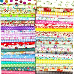 flic-flac 200pcs 4 x 4 inches (10cmx10cm) Cotton Craft Fabric Bundle Squares Patchwork Lint DIY Sewing Scrapbooking Quilting Dot Pattern Artcraft
