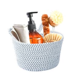 LUSCREAL Woven Baskets for Storage, Decorative Storage Baskets Cute Storage Organizer Cat Cotton Rope Basket, Small Baskets for Organizing, Toy Storage, Decor, Gifts, Laundry, Home Decor Living Room