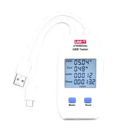 UNI-T LCD USB Type C Digital Tester - Power Voltage Amps Meter Current Capacity Cable Tester Tool, UT658Dual DC 4-24V Voltmeter Ammeter Detector Inspecting Portable Power Sources
