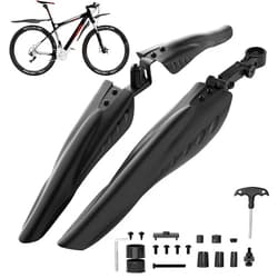 Cooryda Bike Mudguard Set, Adjustable Bicycle Mudguards - Front and Rear Mud Flaps for MTB, Road Bike - Fits 24/26/27.5 inch Wheels