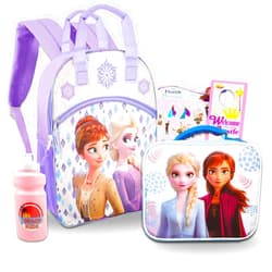 Frozen Disney Frozen Backpack for Girls - Bundle with Elsa and Anna Reflective Backpack and Lunch Including Frozen Stickers and More (Girls Backpack Elementary School)