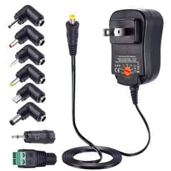 ZOZO 12W 12 Volt 1 Amp 3V 4.5V 5V 6V 7.5V 9V 12V Power Supply, Universal AC Adapter with 5.5mm x 2.1mm Barrel Plug and 8 Selectable Tips Micro USB 3.5mm Jack for MP3 MP4 Player Headphone Speaker Watch